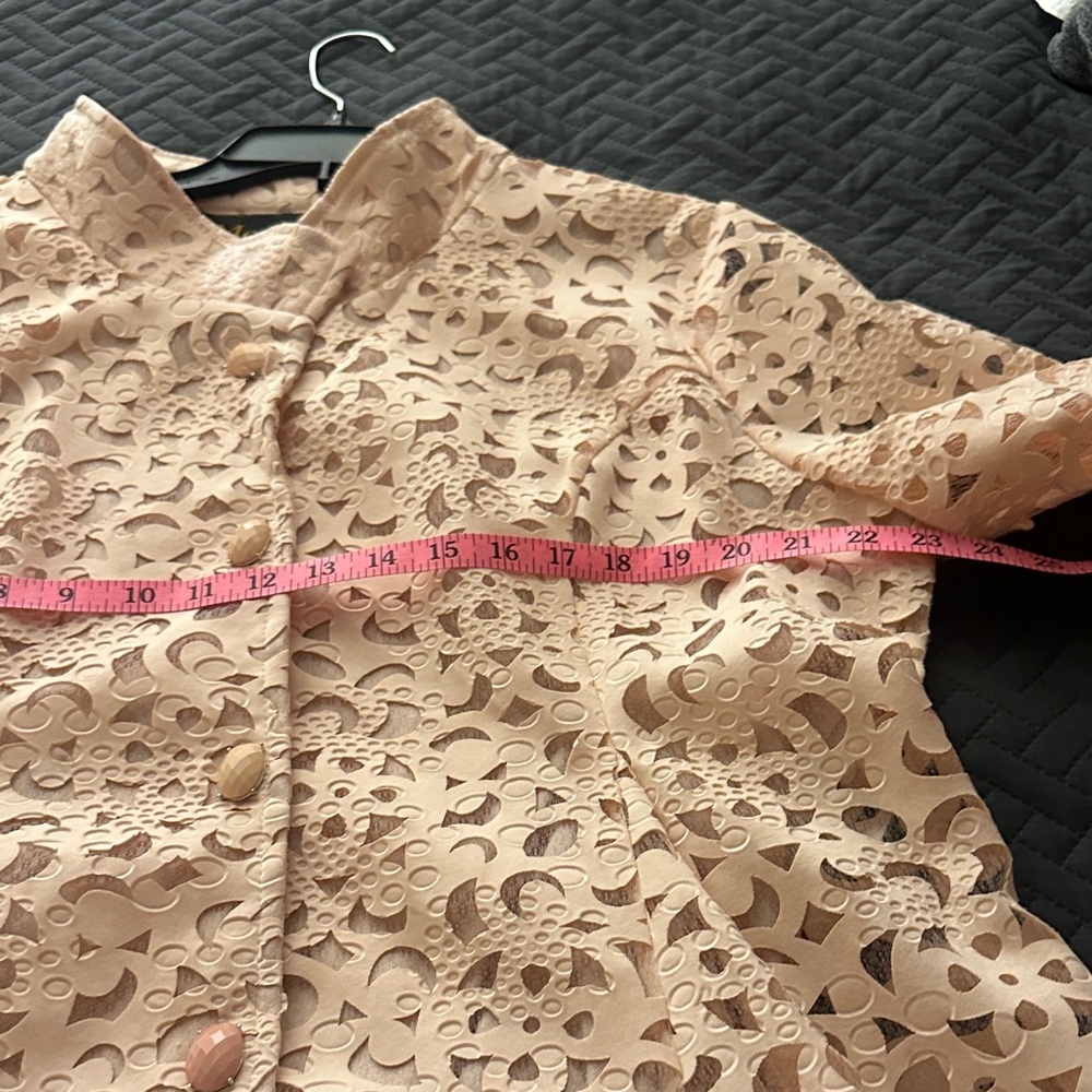 Moshita Pale Pink Lace Button two piece suit - Picture 2 of 16